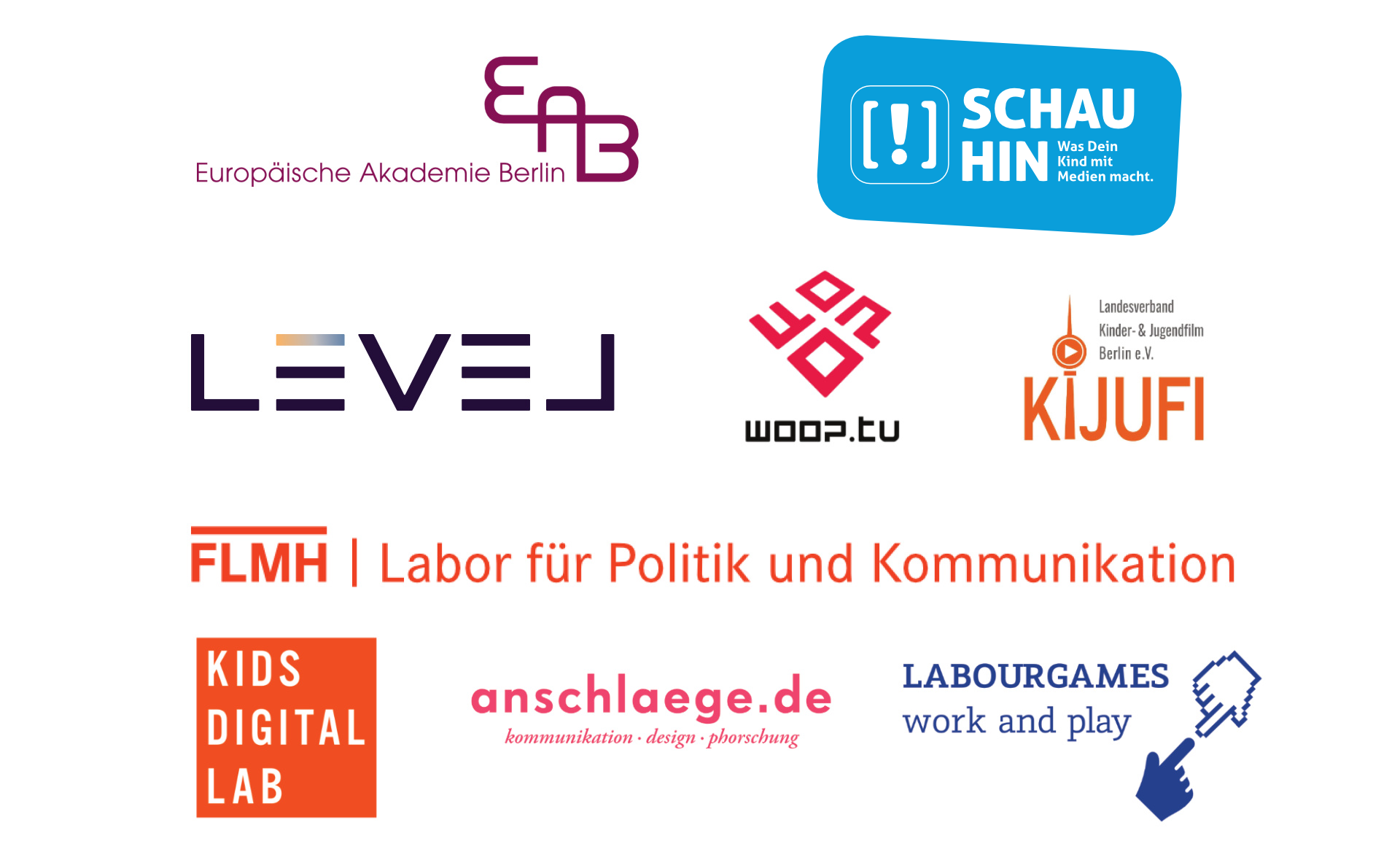 A gallery of logos showing the businesspartners Tiny Crocodile worked width.